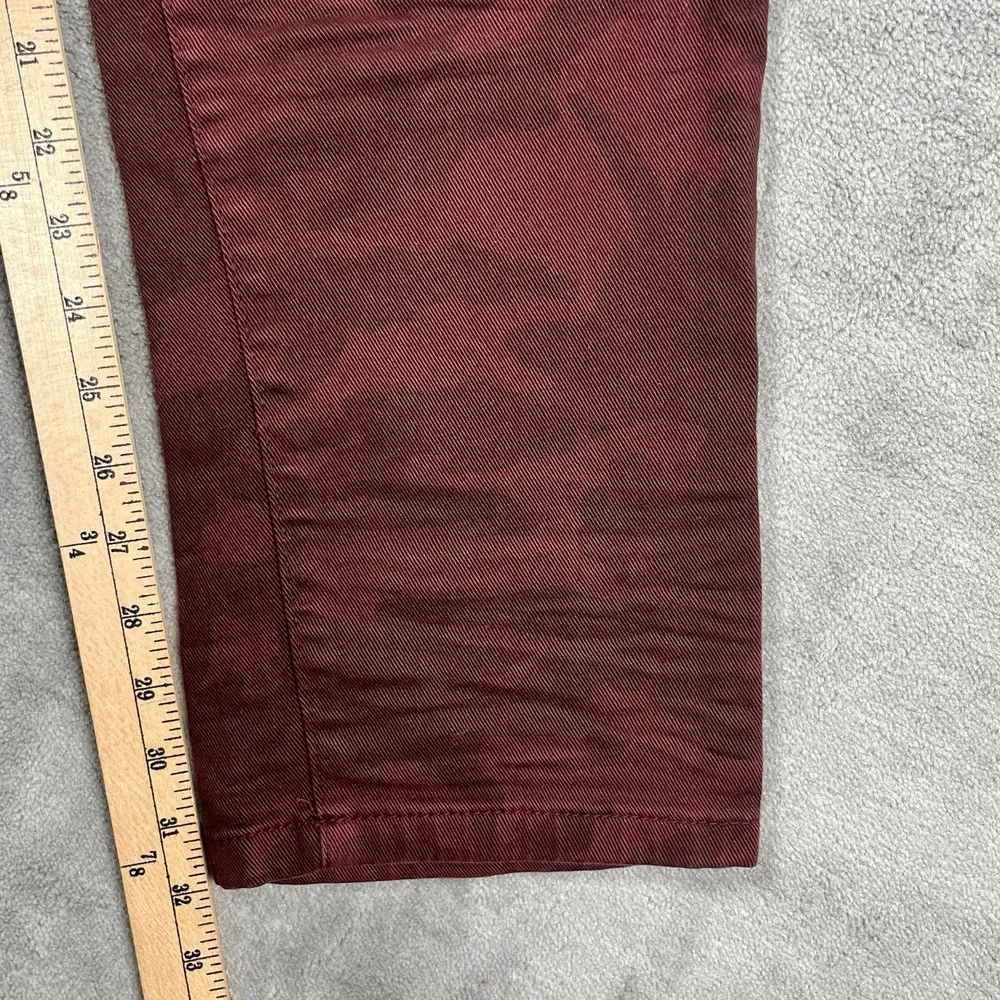 Smoke Rise Jeans Men 40x32 Red Burgundy Camo Straight Leg Slim Denim Moto Grunge